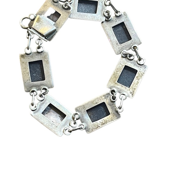 Vintage Sterling silver 925  abalone shell Cameo story book Roman Bracelet - Picture 12 of 13